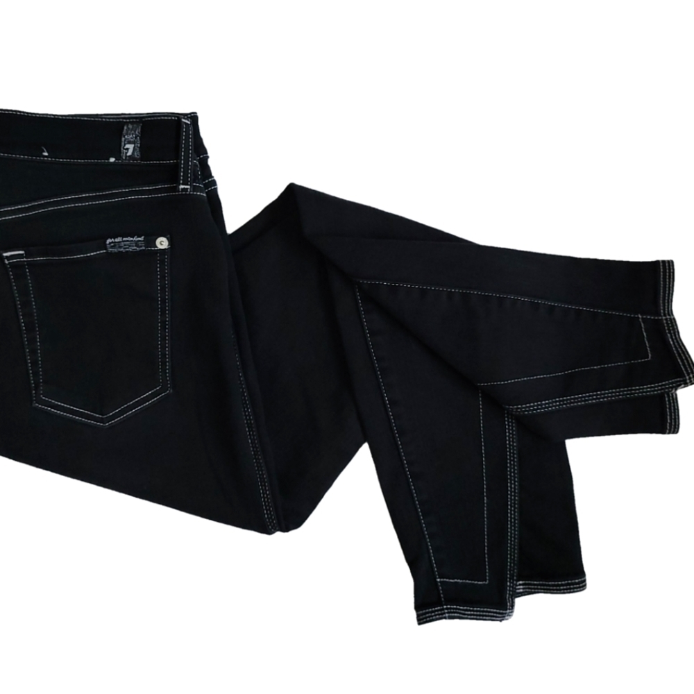 7 for All Mankind black ankle super skinny crop jeans 28 - Picture 9 of 15